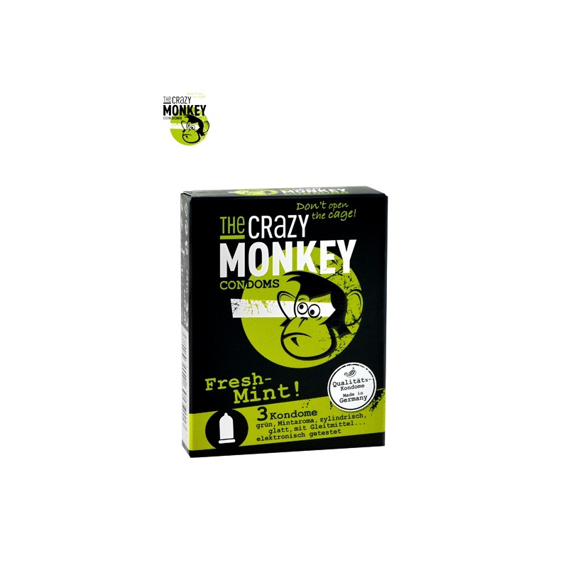 3 Préservatifs Crazy Monkey Menthe Fraiche