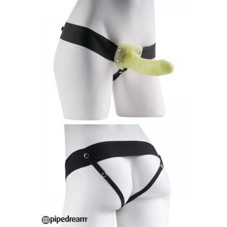 Gode-ceinture creux phosphorescent  15 cm