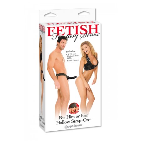 Gode-ceinture creux noir 15 cm
